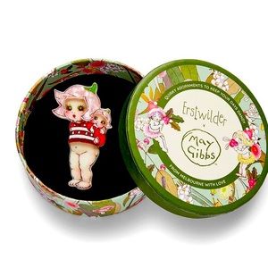 NIB “Christmas Sweater Petal Brooch”  by erstwilder and Artist Mae Gibbs